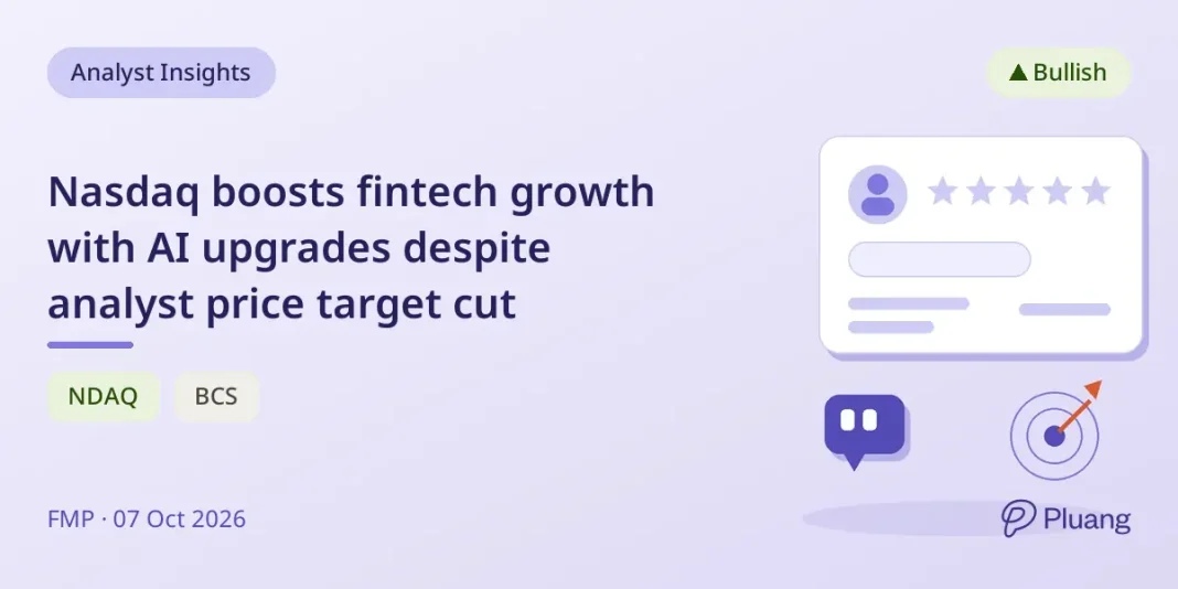 Nasdaq boosts fintech growth with AI upgrades despite analyst price target cut